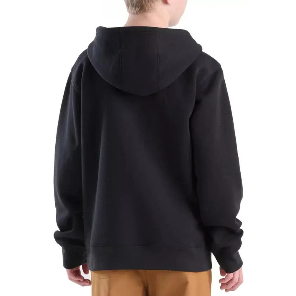 Carhartt Hoodie Boys Large Black Graphic Fleece Long Sleeve Pullover JAX1765